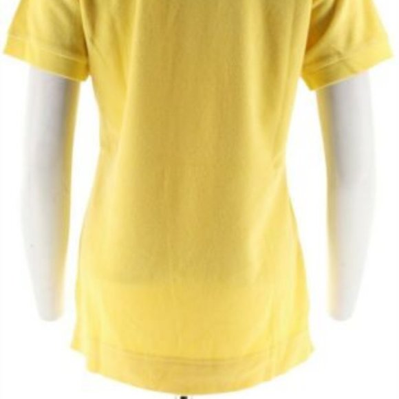 NWT DENIM & CO. SHORT SLV V-NECK TERRY TOP XXS - Picture 7 of 11